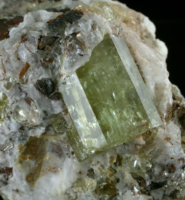 Fluorapatite in Quartz from Cerro de Mercado, Durango, Mexico