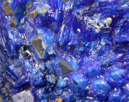 Linarite on Quartz from Grand Reef Mine, Aravaipa District, Graham County, Arizona