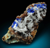 Cerussite and Linarite on Quartz from Grand Reef Mine, Aravaipa District, Graham County, Arizona