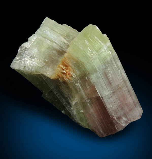 Elbaite Tourmaline (curved crystals) from Himalaya Mine, Mesa Grande District, San Diego County, California