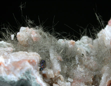 Millerite in Quartz Geode from US Route 27 road cut, Halls Gap, Lincoln County, Kentucky