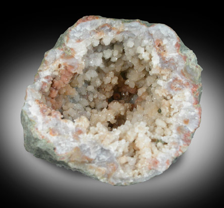 Millerite and Pyrite in Quartz Geode from US Route 27 road cut, Halls Gap, Lincoln County, Kentucky