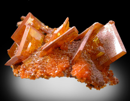 Wulfenite on Mimetite from Sierra de Los Lamentos, Chihuahua, Mexico