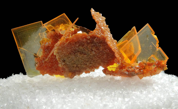 Wulfenite with Vanadinite pseudomorphs after Wulfenite from Rowley Mine, 20 km northwest of Theba, Painted Rock Mountains, Maricopa County, Arizona