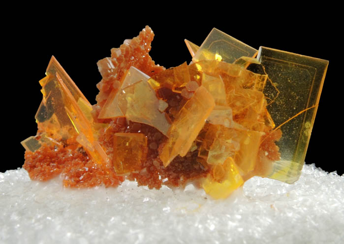 Wulfenite with Vanadinite pseudomorphs after Wulfenite from Rowley Mine, 20 km northwest of Theba, Painted Rock Mountains, Maricopa County, Arizona