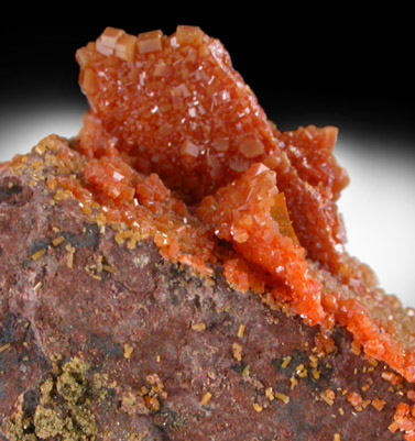 Vanadinite pseudomorphs after Wulfenite from Rowley Mine, 20 km northwest of Theba, Painted Rock Mountains, Maricopa County, Arizona