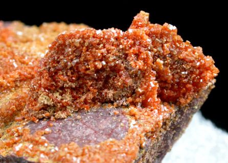 Vanadinite pseudomorphs after Wulfenite from Rowley Mine, 20 km northwest of Theba, Painted Rock Mountains, Maricopa County, Arizona