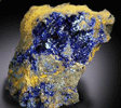Azurite on Limonite from 4750' Level, Phelps Dodge Morenci Mine, Morenci, Arizona