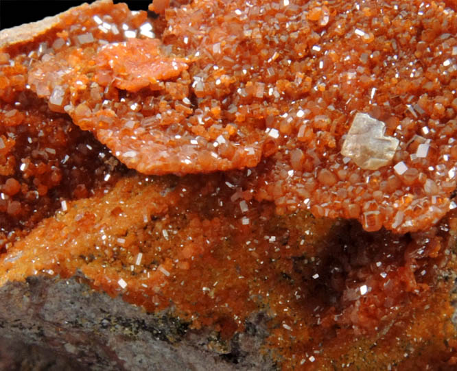 Vanadinite pseudomorphs after Wulfenite from Rowley Mine, 20 km northwest of Theba, Painted Rock Mountains, Maricopa County, Arizona