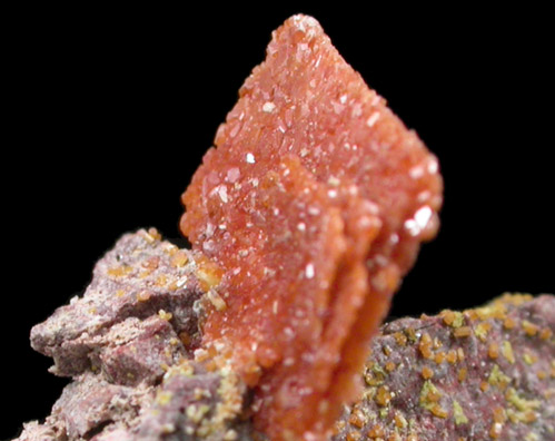 Vanadinite pseudomorphs after Wulfenite from Rowley Mine, 20 km northwest of Theba, Painted Rock Mountains, Maricopa County, Arizona