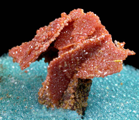 Vanadinite pseudomorphs after Wulfenite from Rowley Mine, 20 km northwest of Theba, Painted Rock Mountains, Maricopa County, Arizona