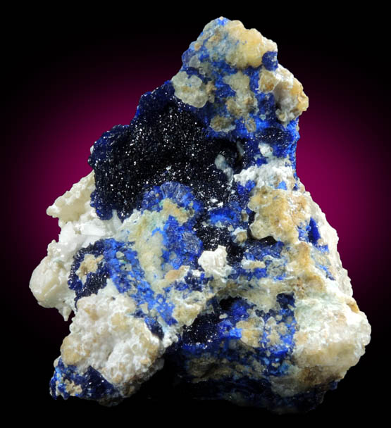 Azurite on Quartz from Zacatecas, Mexico