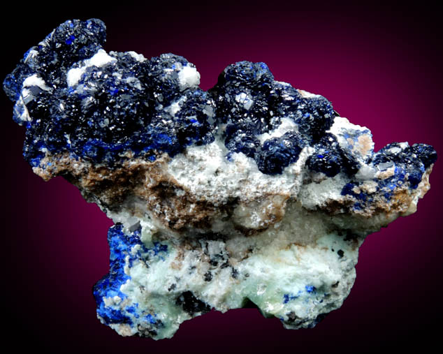 Azurite on Quartz from Zacatecas, Mexico