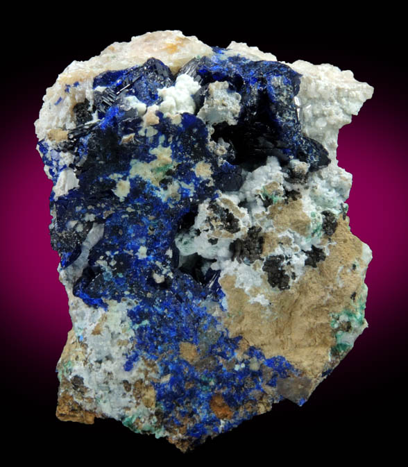 Azurite on Quartz from Zacatecas, Mexico