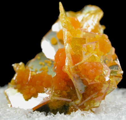 Mimetite on Wulfenite from Sierra de Los Lamentos, Chihuahua, Mexico