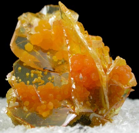 Mimetite on Wulfenite from Sierra de Los Lamentos, Chihuahua, Mexico