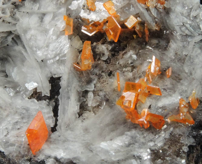 Wulfenite on Calcite from Red Cloud Mine, Silver District, La Paz County, Arizona