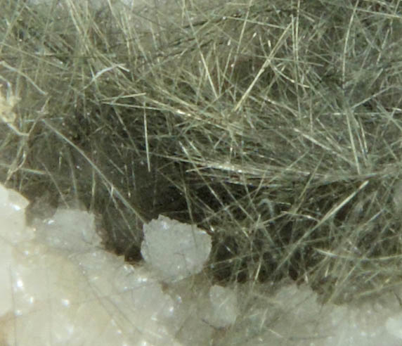 Millerite in Quartz Geode from US Route 27 road cut, Halls Gap, Lincoln County, Kentucky