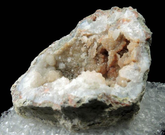 Millerite in Quartz Geode from US Route 27 road cut, Halls Gap, Lincoln County, Kentucky