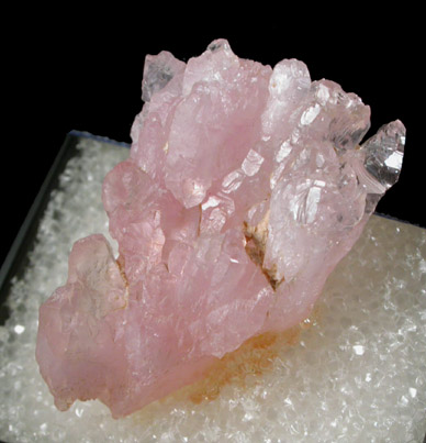 Quartz var. Rose Quartz Crystals from Lavra da Ilha, Taquaral, Jequitinhonha River, Minas Gerais, Brazil