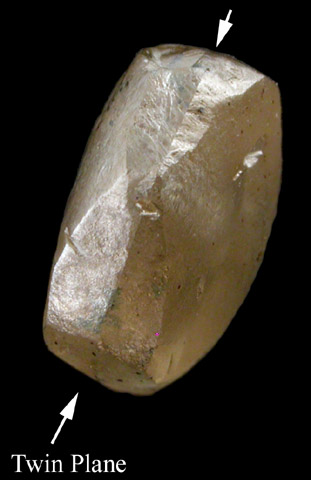 Diamond (1.46 carat macle, twinned crystal) from Free State (formerly Orange Free State), South Africa