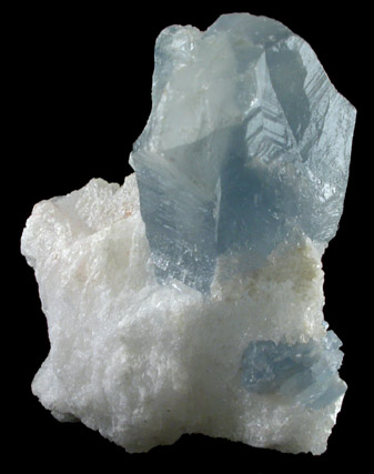 Celestine in Calcite from Mojina Mine, 5.6 km SW of Constitución, Chihuahua, Mexico