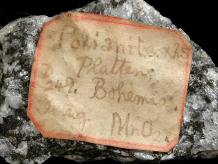 Pyrolusite pseudomorphs after Manganite (var. Polianite) from Platten, Cechy (Bohemia), Czech Republic