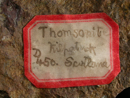Thomsonite-Ca from Kirlpatrick, Strathclyde (Dunbartonshire), Scotland (Type Locality for Thomsonite-Ca)