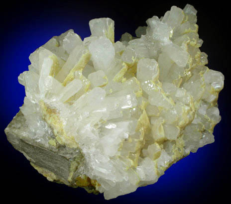 Celestine on Sulfur from Agrigento District (Girgenti), Sicily, Italy