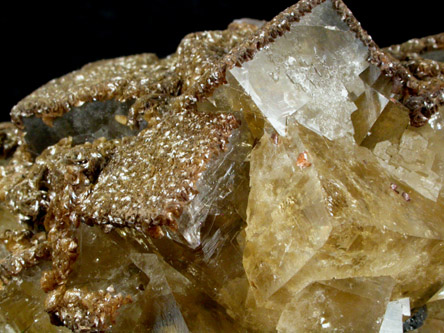 Fluorite with Siderite on Sphalerite from Boltsburn Mine, Rookhope, County Durham, England