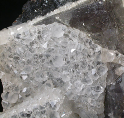 Fluorite with Quartz and Sphalerite from Frazer's Hush Mine, Rookhope, Weardale, County Durham, England