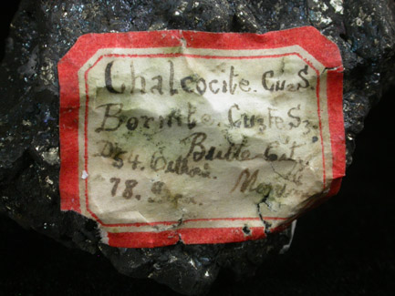 Chalcocite and Bornite from Butte Mining District, Summit Valley, Silver Bow County, Montana