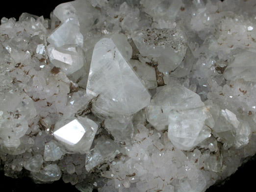 Calcite on Quartz from Guanajuato, Mexico