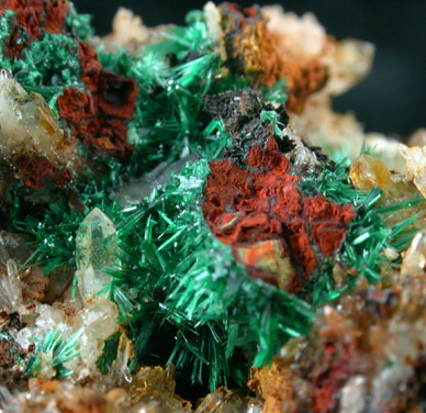 Malachite and Quartz from Zacatecas, Mexico