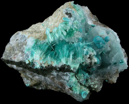 Aurichalcite, Rosasite, Hemimorphite from 79 Mine, Banner District, near Hayden, Gila County, Arizona