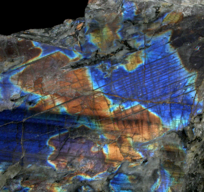 Anorthite var. Labradorite from Nain, Labrador, Newfoundland, Canada (Type Locality for Labradorite)