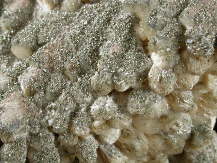 Pyrite on Stilbite from Cornwall Iron Mines, Cornwall, Lebanon County, Pennsylvania