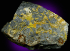 Greenockite on Galena from Saucon Valley Zinc Mines, Friedensville, Lehigh County, Pennsylvania