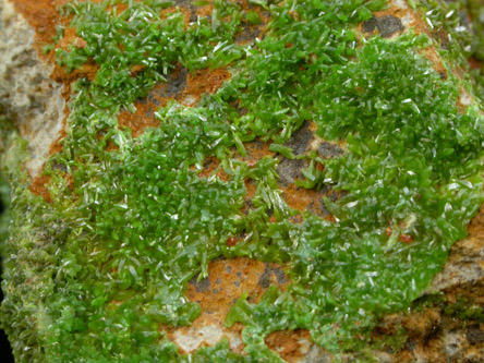 Pyromorphite with Wulfenite from Wheatley Mine, Phoenixville, Chester County, Pennsylvania