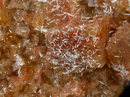 Scolecite and Pyrite on Chabazite from Kibblehouse Quarry, Perkiomenville, Montgomery County, Pennsylvania