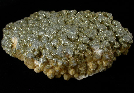 Pyrite on Stilbite from Cornwall Iron Mines, Cornwall, Lebanon County, Pennsylvania