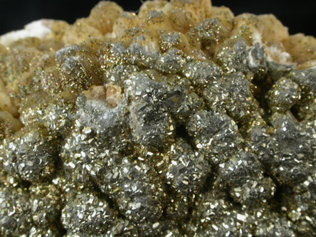 Pyrite on Stilbite from Cornwall Iron Mines, Cornwall, Lebanon County, Pennsylvania