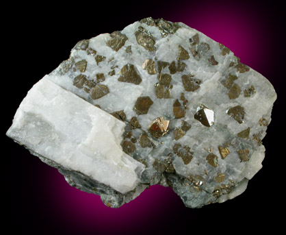 Pyrite in Calcite from French Creek Iron Mines, St. Peters, Chester County, Pennsylvania