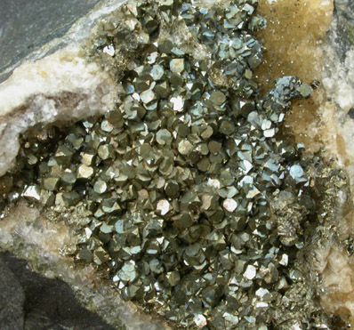 Pyrite on Stilbite from Kibblehouse Quarry, Perkiomenville, Montgomery County, Pennsylvania
