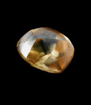 Diamond (0.53 carat yellow-orange crystal) from Free State (formerly Orange Free State), South Africa