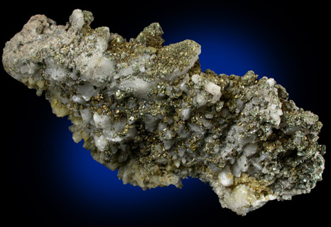 Chalcopyrite on Quartz from Keweenaw Peninsula Copper District, Michigan