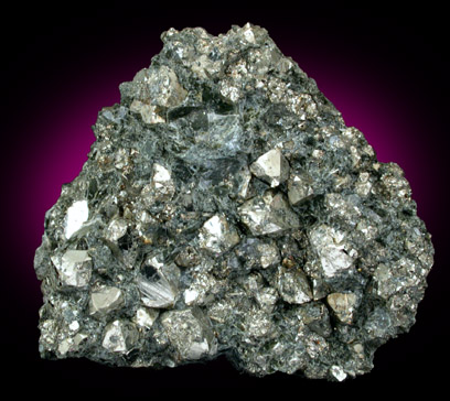 Pyrite in Actinolite from Grace Mine, Morgantown, Berks County, Pennsylvania