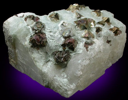 Pyrite in Calcite with Byssolite from French Creek Iron Mines, St. Peters, Chester County, Pennsylvania