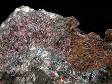 Copper with Hodgkinsonite from Franklin Mining District, Sussex County, New Jersey (Type Locality for Hodgkinsonite)