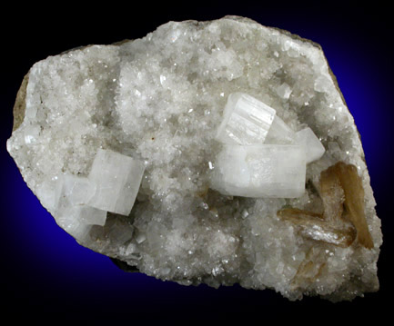 Apophyllite, Stilbite, Quartz from New Street Quarry, Paterson, Passaic County, New Jersey